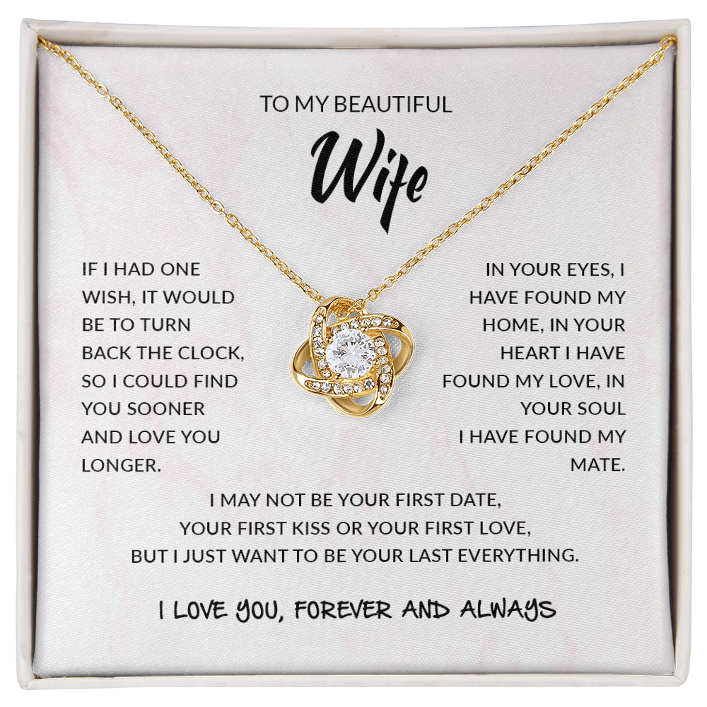 To My Beautiful Wife | Love Knot Necklace