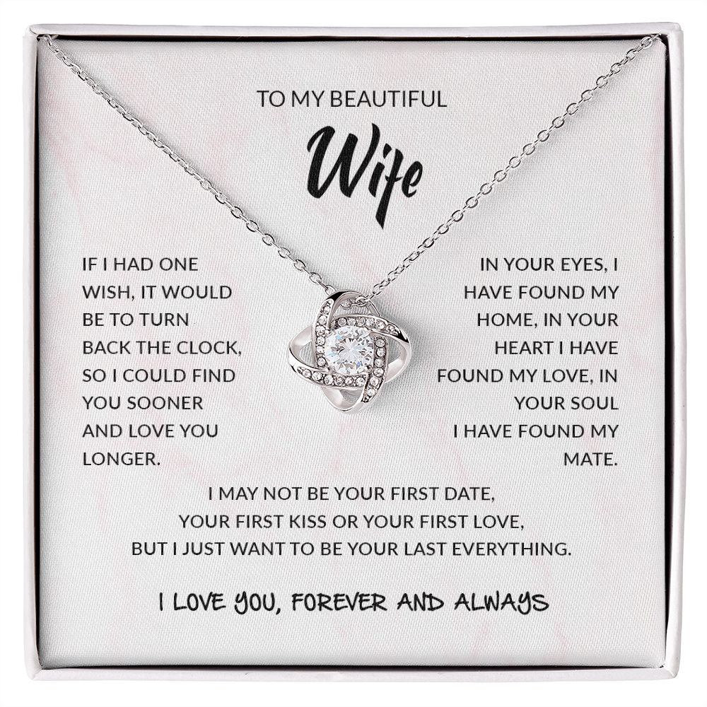 To My Beautiful Wife | Love Knot Necklace