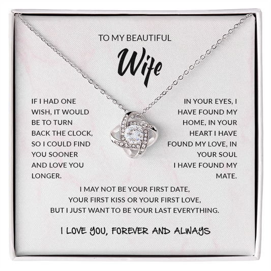 To My Beautiful Wife | Love Knot Necklace