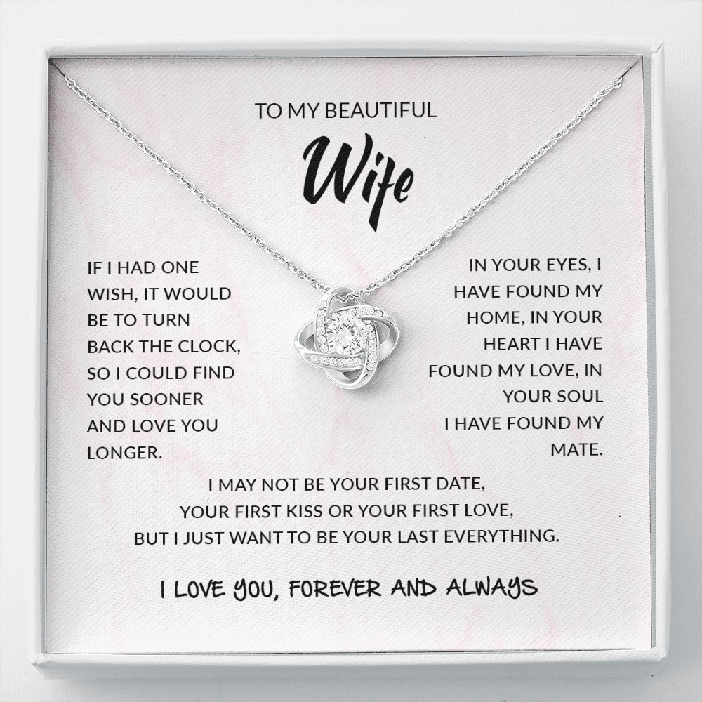 To My Beautiful Wife | Love Knot Necklace