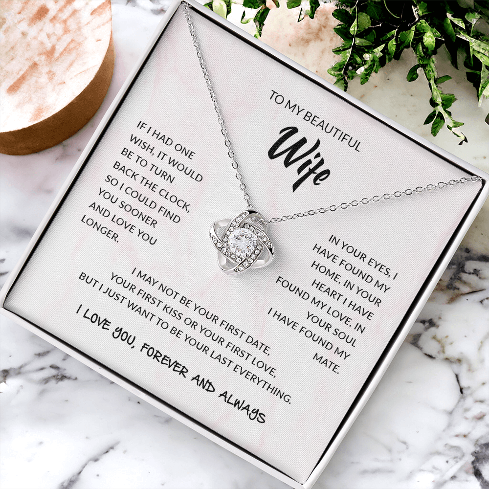 To My Beautiful Wife | Love Knot Necklace
